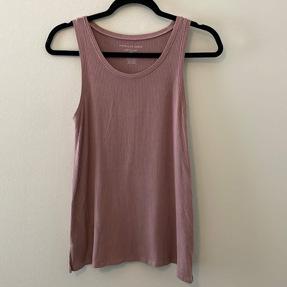 Pink American Eagle Soft Ribbed Tank